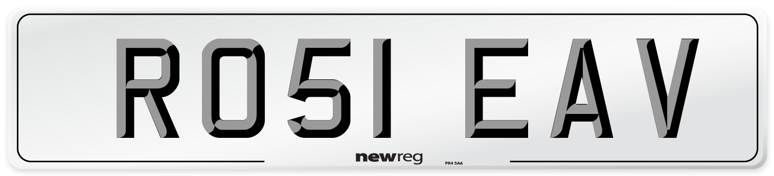 RO51 EAV Number Plate from New Reg